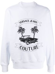 Versace Jeans Couture Tropical island-print cotton sweatshirt