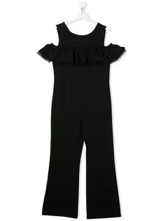 Monnalisa ruffle-trimmed cotton jumpsuit