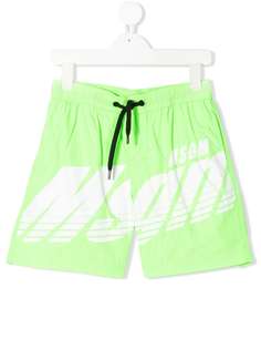 Msgm Kids logo print swim shorts