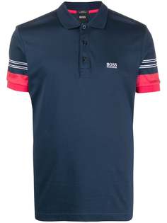 BOSS рубашка-поло с короткими рукавами и вышитым логотипом