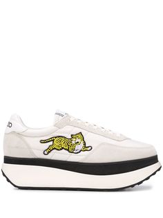 Kenzo кроссовки на платформе с нашивкой Tiger