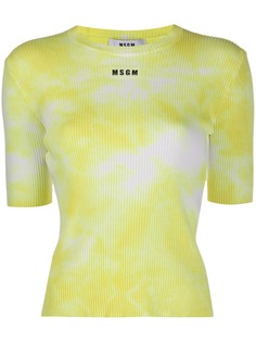 MSGM tie-dye ribbed T-shirt