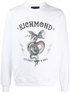 John Richmond rhinestone-embellished logo sweatshirt