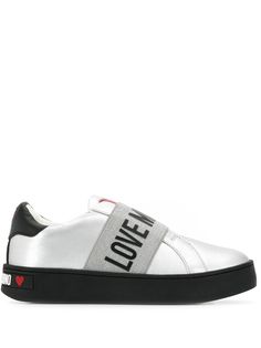 Love Moschino metallic-print slip-on trainers