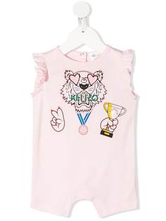 Kenzo Kids Tiger-print cotton romper
