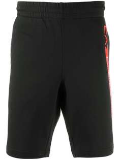 Ea7 Emporio Armani elasticated printed logo stripe shorts