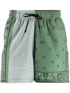 AMIRI drawstring contrast panel swim shorts
