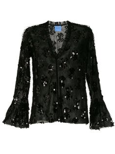 Macgraw Nocturnal sequinned frill blouse