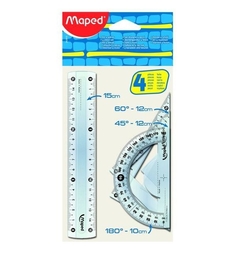 Набор чертежных инструментов Maped Start мини: линейка 15 см угольники 15 см транспортир 10 см