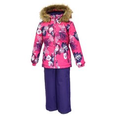 Комплект с полукомбинезоном Huppa Wonder 41950030-940 размер 98, fuchsia pattern/ dark lilac