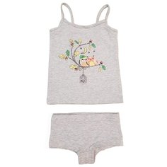 Комплект нижнего белья ЁМАЁ размер 116, серый меланж