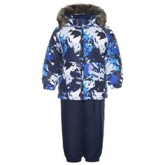 Комплект с полукомбинезоном Huppa размер 80, 92886 navy pattern/navy