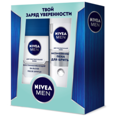 Набор "Восстанавливающий" (бальзам после бритья + пена для бритья) Nivea
