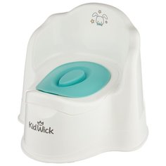 KidWick горшок Трон с крышкой белый/бирюзовый