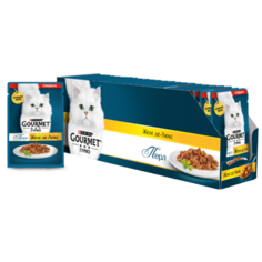 Корм для кошек Gourmet Перл Желе де-люкс с говядиной 26шт. х 75 г (кусочки в желе)