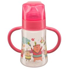 Happy Baby Бутылочка с широким горлом, с ручками 250 мл (10008) с рождения, red