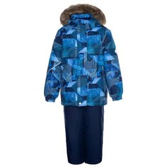 Комплект с полукомбинезоном Huppa Dante 1 41930130-925 размер 122, navy pattern/navy