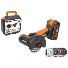 УШМ аккумуляторная Worx WX801 2.0Ач х1 кейс, 20 В, 76 мм, Worx PowerShare