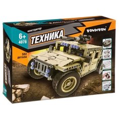Винтовой конструктор BONDIBON Техника BB4078 Военный внедорожник