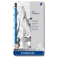 Staedtler набор карандашей чернографитных Mars Lumograph 12 штук (100 G12S)