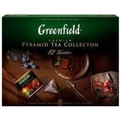 Чай Greenfield Pyramid Tea Collection 12 varieties ассорти в пирамидках подарочный набор, 60 шт.