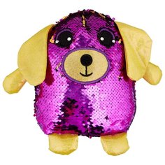 Мягкая игрушка ABtoys Собака с пайетками фиолетовая 20 см