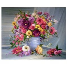 Рыжий кот Картина по номерам "Яркий букет в вазе" 30х40 см (ST062)
