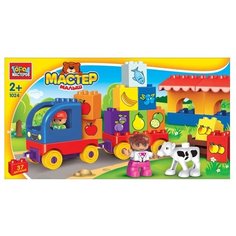 Конструктор ГОРОД МАСТЕРОВ Мастер Малыш 1024 Машина с прицепом
