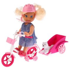 Кукла Карапуз Машенька с велосипедом и питомцем, 12 см, MARY016X-RU
