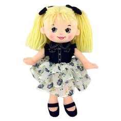 Мягкая игрушка ABtoys Кукла джинсовая в белой юбке 25 см