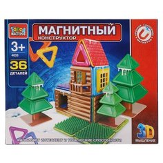 Магнитный конструктор ГОРОД МАСТЕРОВ Магнитный 4033 Зимний домик