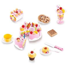 Набор продуктов с посудой ABtoys Помогаю маме PT-01229 белый/розовый/коричневый