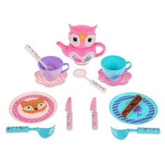 Набор продуктов с посудой Shantou Gepai Play House B1750456 голубой/розовый/фиолетовый
