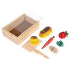 Набор продуктов с посудой Буратино Овощи на липучке 40069-R коричневый/желтый/красный
