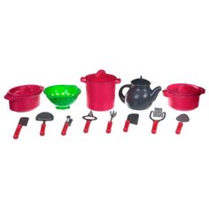 Набор посуды Shenzhen Toys Kitchen Set B2011-3 Д59559 красный/серый