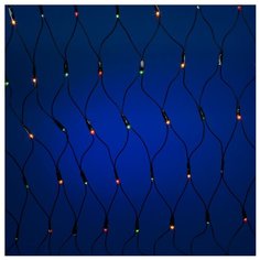 Гирлянда SNOWMEN Сетка, 170х130 см, разноцветный/зеленый провод