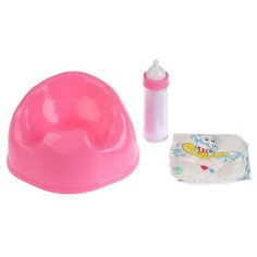 Набор аксессуаров Карапуз для пупса 3 предмета BAE01-S-RU розовый