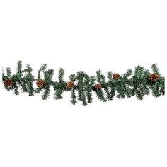 Гирлянда SNOWMEN хвойная с шишками, 250 см, зеленый