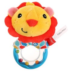 Погремушка Fisher-Price На кольце Лев желтый/красный/голубой