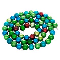 Гирлянда SNOWMEN из шариков ЕК0179, 250 см, зеленый/синий