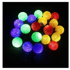 Гирлянда SNOWMEN Кристаллические шары Е96347, 260 см, 20 ламп, желтый/синий/красный