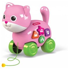 Развивающая игрушка Азбукварик Веселая каталочка Котик розовый