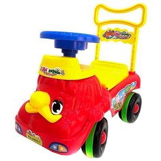 Каталка-толокар Zhorya Машина Мое первое авто (ZYA-A1570-1) со звуковыми эффектами красный/желтый