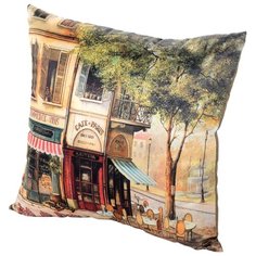Подушка декоративная GiftnHome Парижское Кафе 35х35 см (PLW-35 Cafe) бежевый