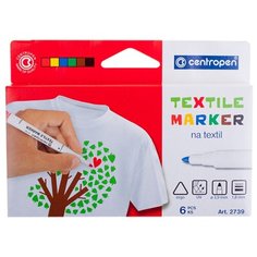 Centropen Набор фломастеров Textile (2739/6), 6 шт.