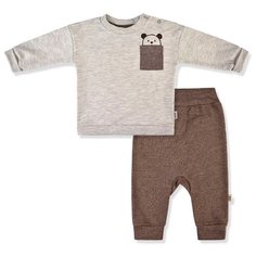 Комплект одежды LEO размер 86, бежевый/коричневый Лео