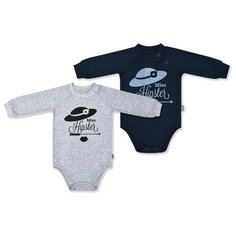 Боди LEO размер 62, серый/синий Лео