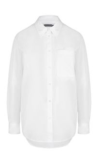 Белая хлопковая рубашка с карманом Calvin Klein Jeans