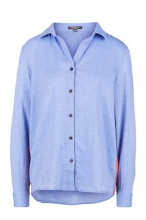 Синяя хлопковая рубашка с длинными рукавами Tom Tailor