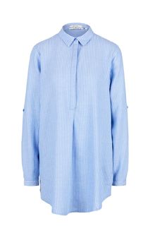Туника-блуза синего цвета с застежкой на пуговицы Tom Tailor